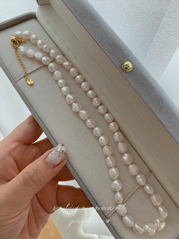 baroque shaped natural freshwater pearl necklace