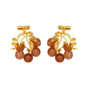 grape purple Jade earrings