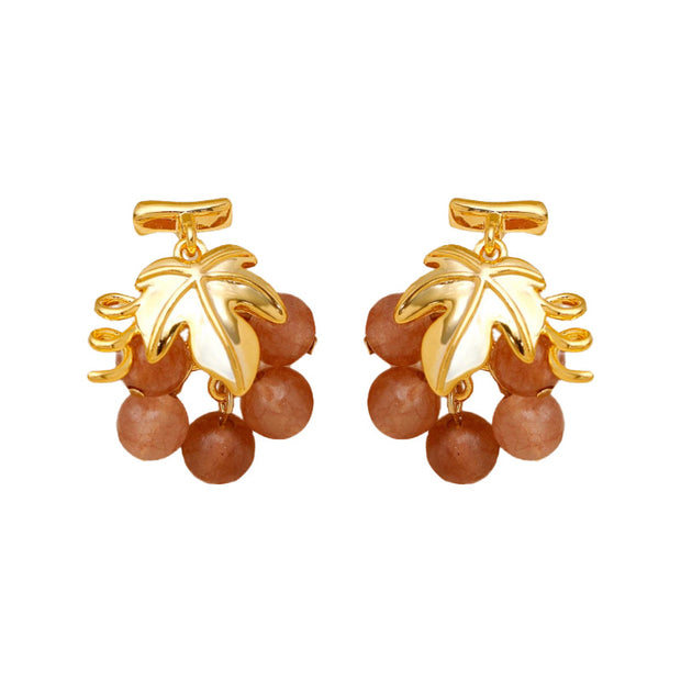 grape purple Jade earrings