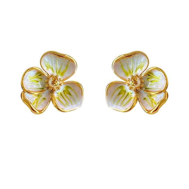 Iris glaze stud earrings