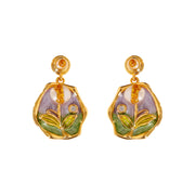 baroque pearl flower earrings