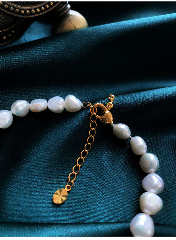 baroque shaped natural freshwater pearl necklace