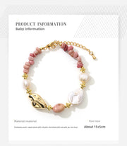 Original Rose Stone Baroque Freshwater Pearl Necklace