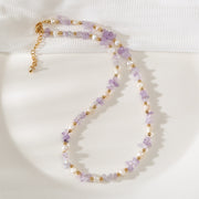 Amethyst Crushed Stone Baroque Natural Pearl Necklace