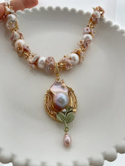 handmade baroque pearl Tulip necklace