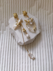 handmade silver baroque pearl earrings