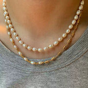 natural freshwater baroque pearl layered sweater necklace