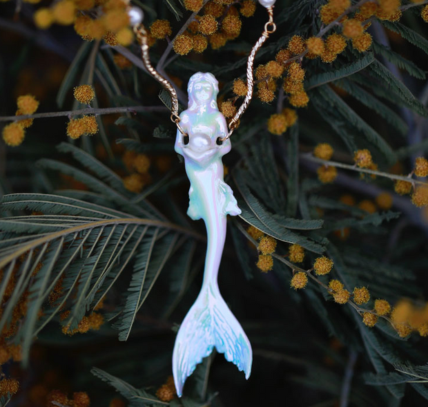 【Mermaid】Colorful Ceramic Pendant Necklace