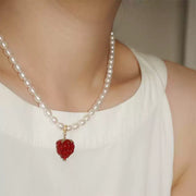 Disassembly non-fading 14K gold-plated pearl necklace