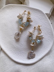 artisanal sea glass and pearl statement
