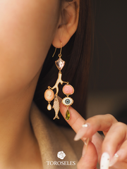 Ocean-style mermaid tears tassel earrings natural mother-of-pearl