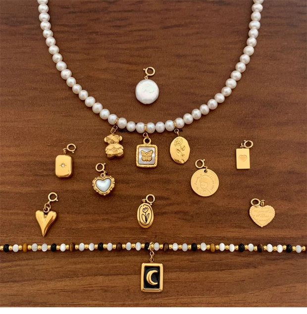Disassembly non-fading 14K gold-plated DIY heart thick plated real gold pendant