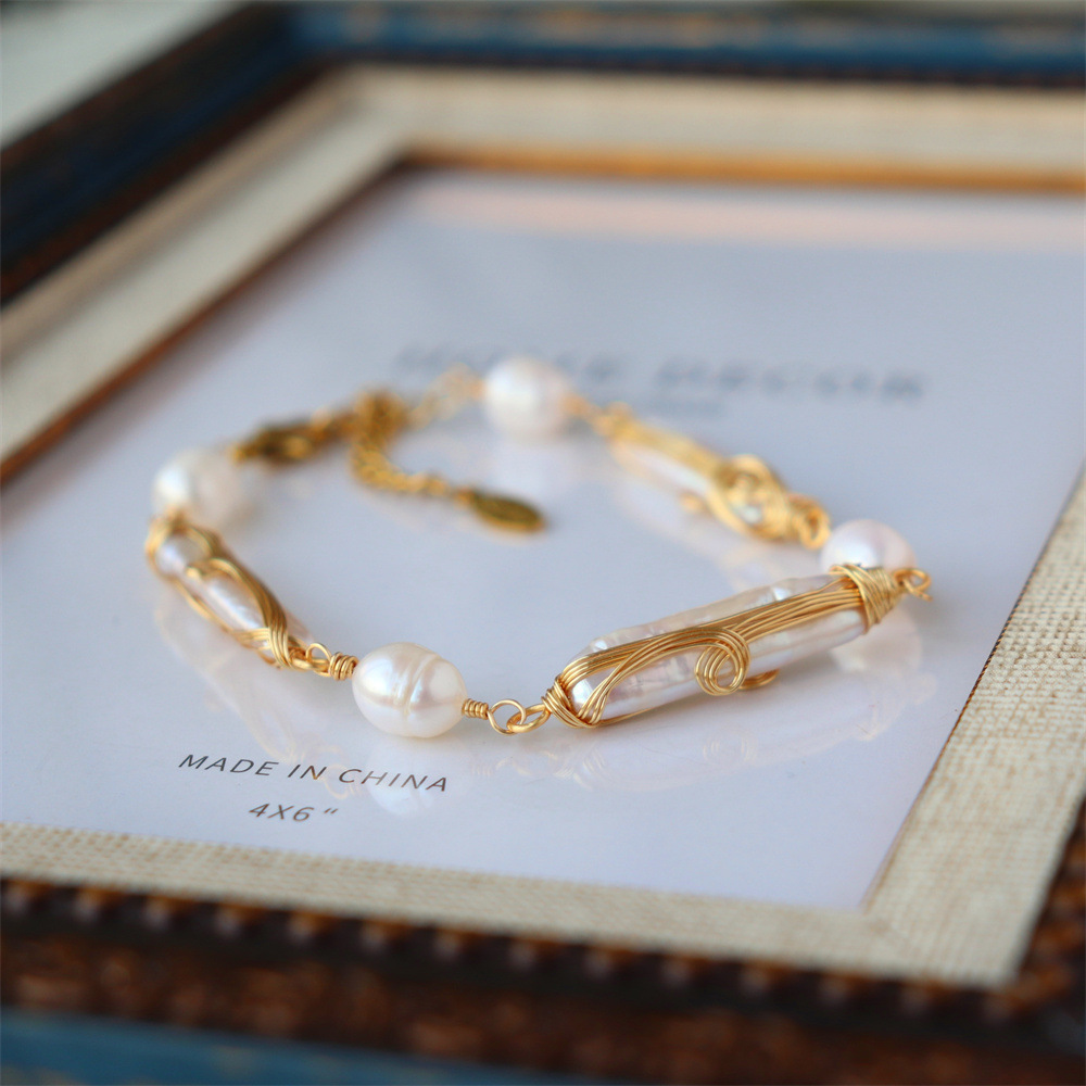 handmade baroque pearl bracelet