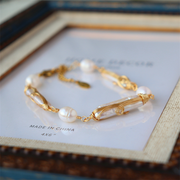 handmade baroque pearl bracelet