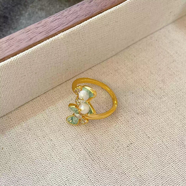 handmade baroque pearl adjustable ring
