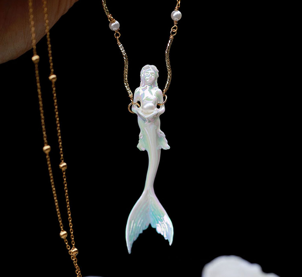 【Mermaid】Colorful Ceramic Pendant Necklace
