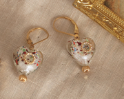 Colorful love heart 💗Hand-painted oil painting pearl earrings