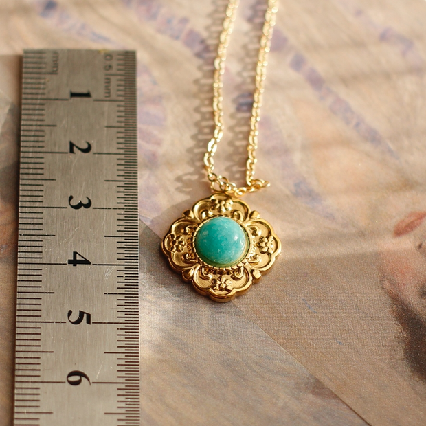 old glaze cross heart peach antique vintage pendant necklace