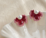 hand-painted ombre flower earrings