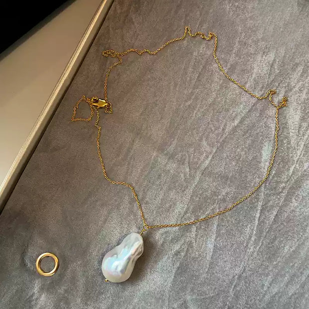 natural freshwater baroque pearl layered sweater necklace