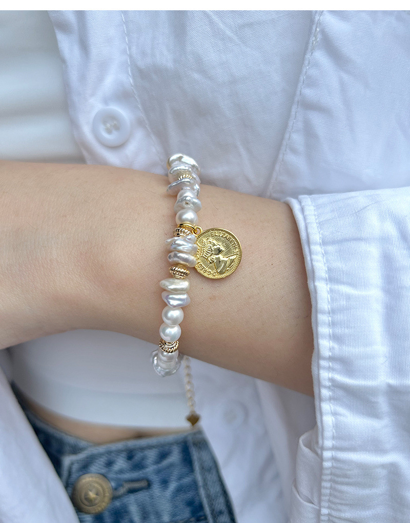 natural freshwater pearl and silver bracelet