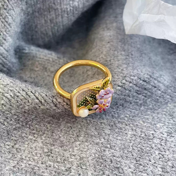handmade baroque pearl adjustable ring