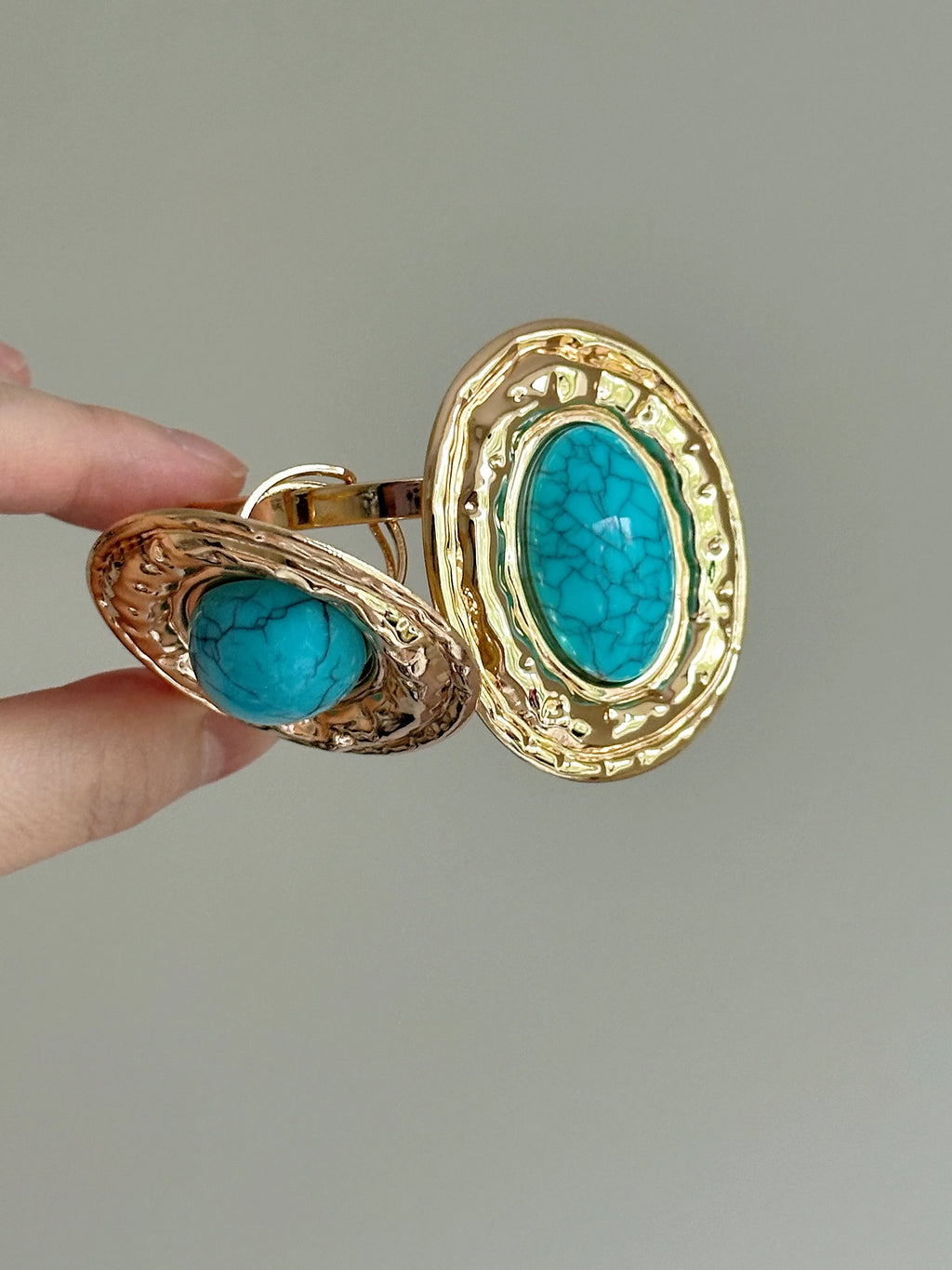 Nile Gold blue ring & bracelet set