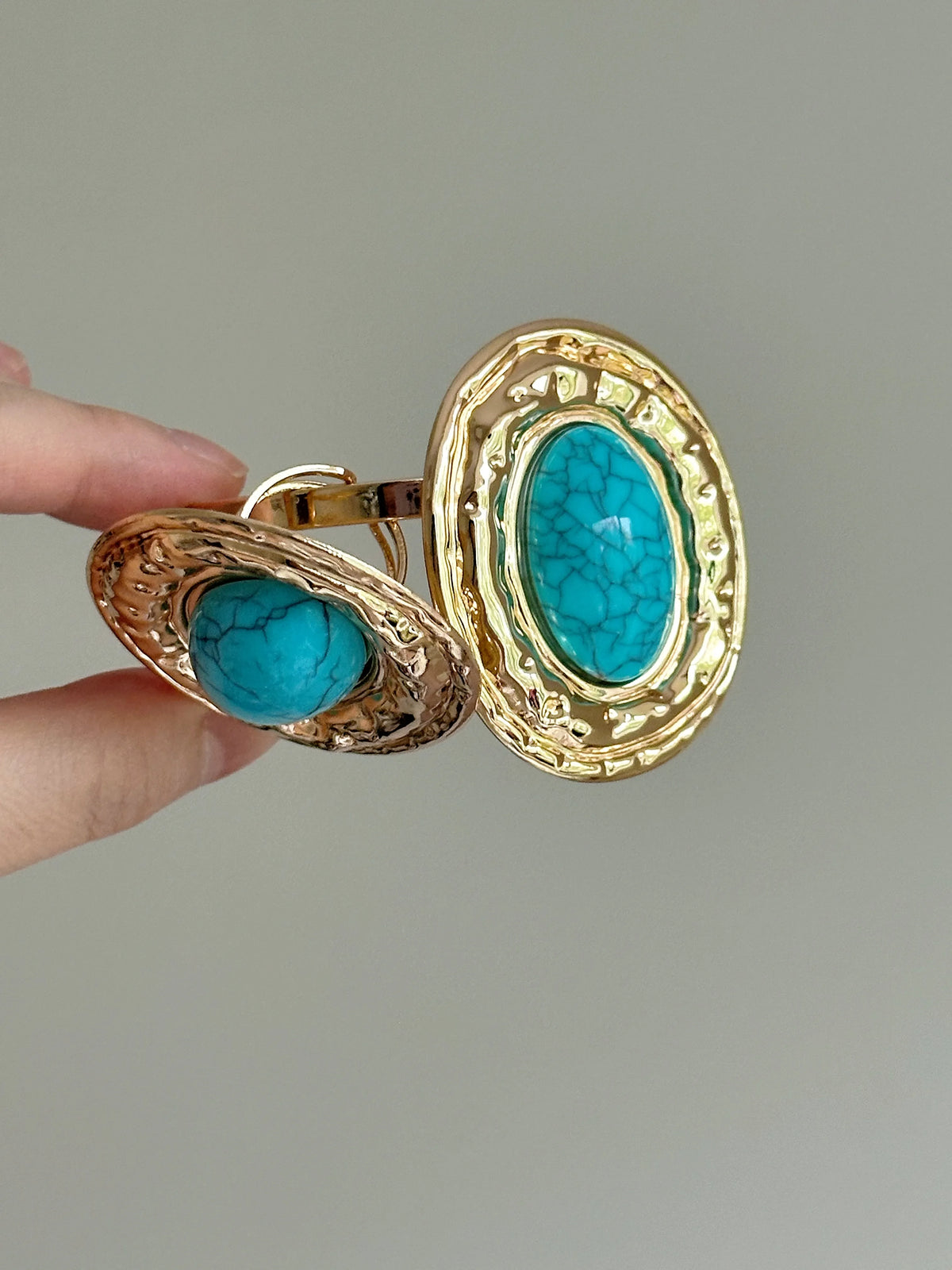 Nile Gold blue ring & bracelet set