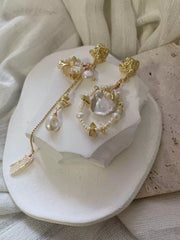 handmade silver baroque pearl earrings