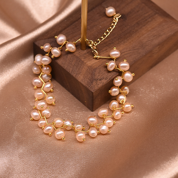 handmade natural baroque freshwater pearl bracelet