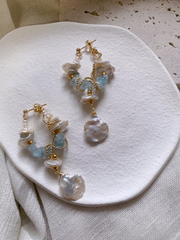 artisanal sea glass and pearl statement