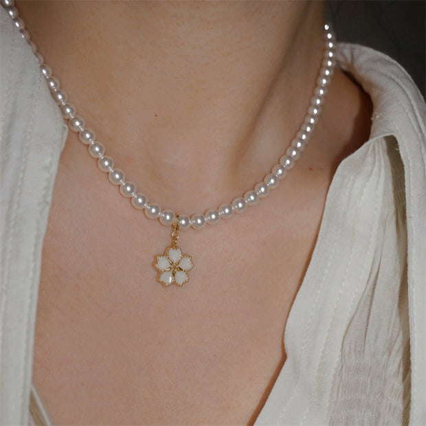 Disassembly non-fading 14K gold-plated pearl necklace