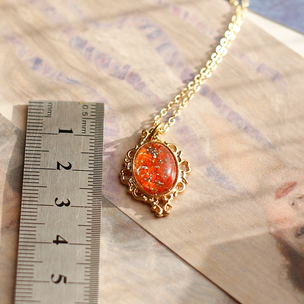 old glaze cross heart peach antique vintage pendant necklace