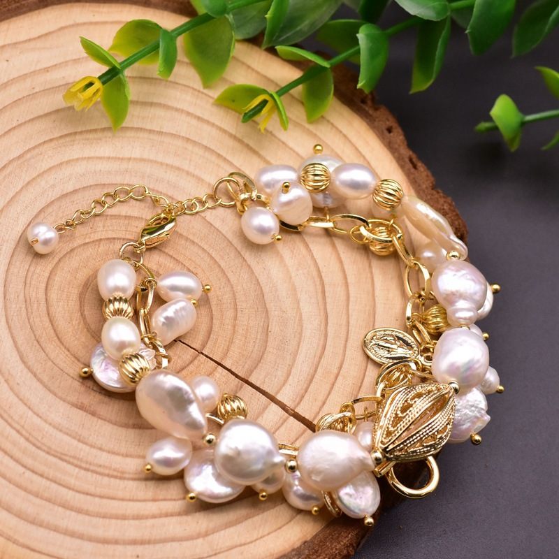 handmade natural baroque freshwater pearl bracelet