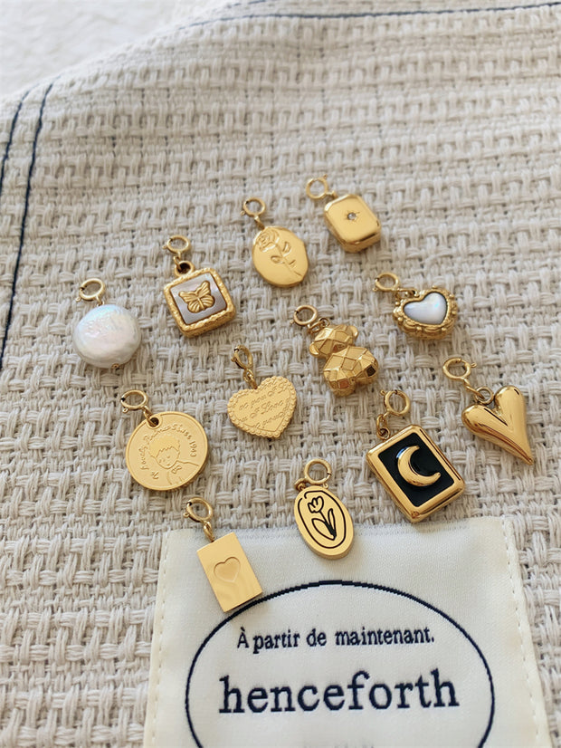 Disassembly non-fading 14K gold-plated DIY heart thick plated real gold pendant
