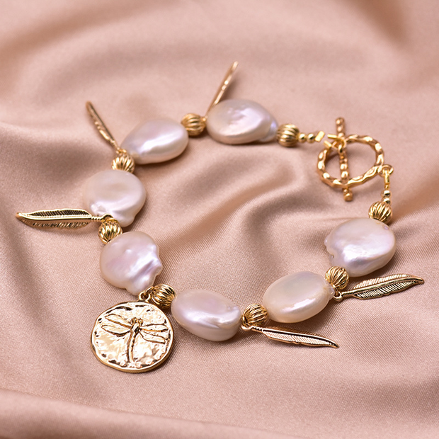 handmade natural baroque freshwater pearl bracelet