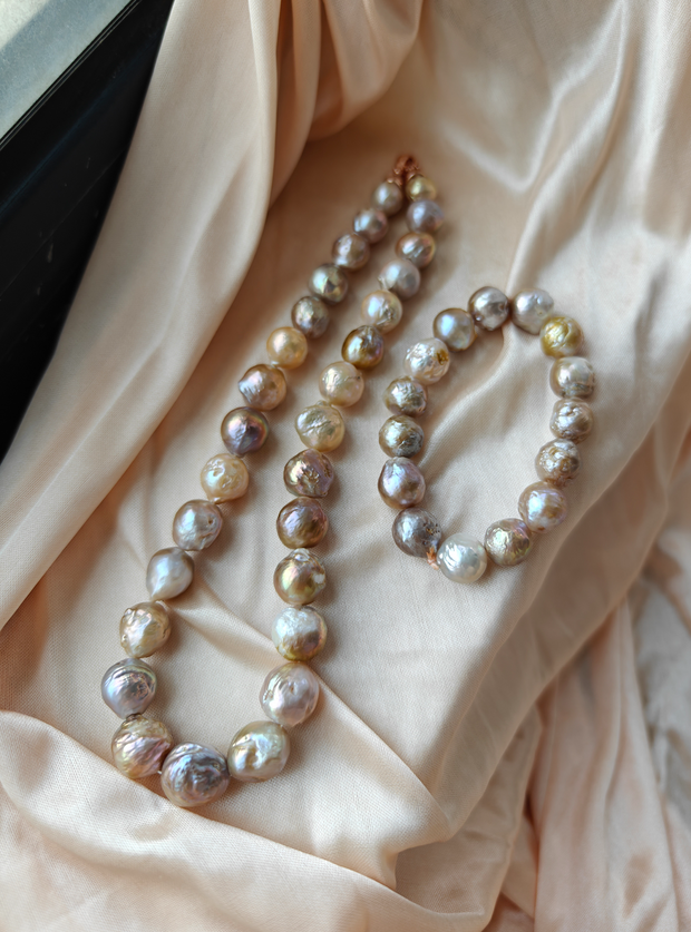14K gold-filled earrings, necklace and bracelet DIY three-piece set