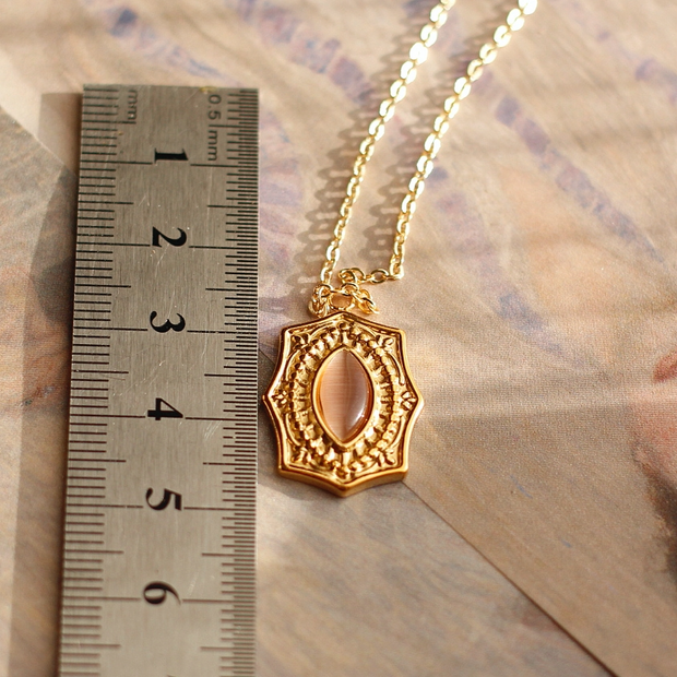 old glaze cross heart peach antique vintage pendant necklace