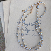 Retro freshwater hemp gray two-tone baroque pearl necklace