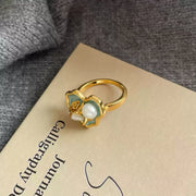 handmade baroque pearl adjustable ring