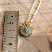 old glaze cross heart peach antique vintage pendant necklace