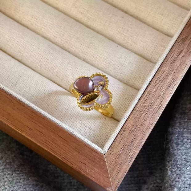 handmade baroque pearl adjustable ring
