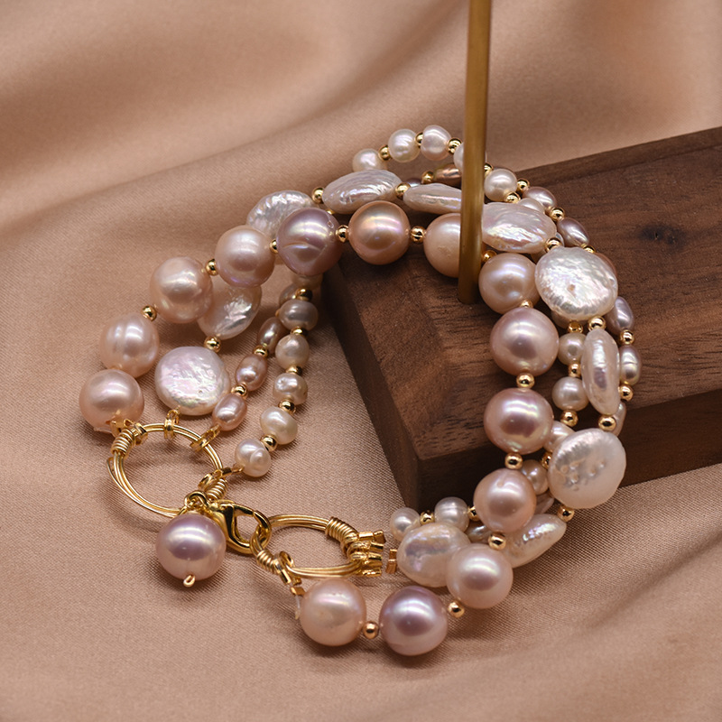 handmade natural baroque freshwater pearl bracelet