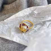 handmade baroque pearl adjustable ring