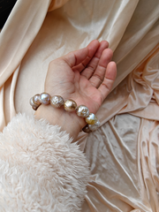 14K gold-filled earrings, necklace and bracelet DIY three-piece set