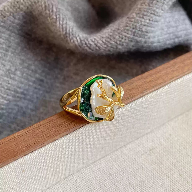handmade baroque pearl adjustable ring