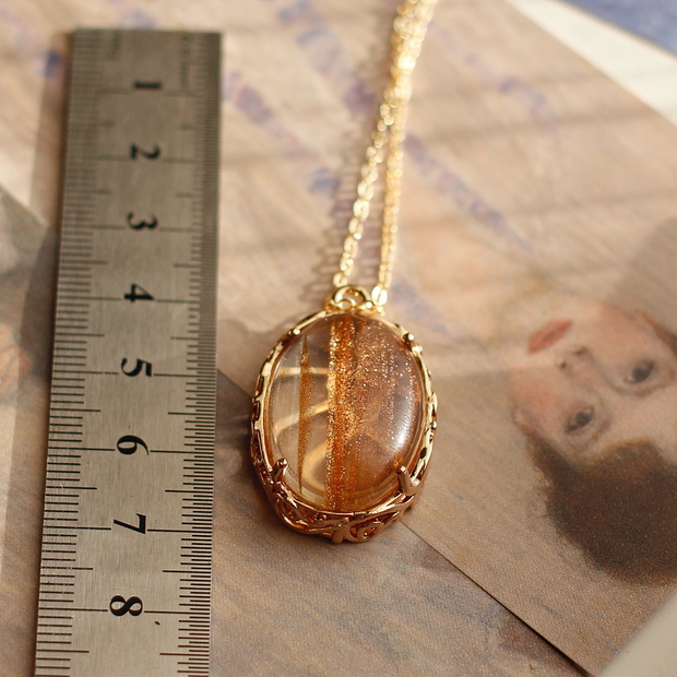 old glaze cross heart peach antique vintage pendant necklace