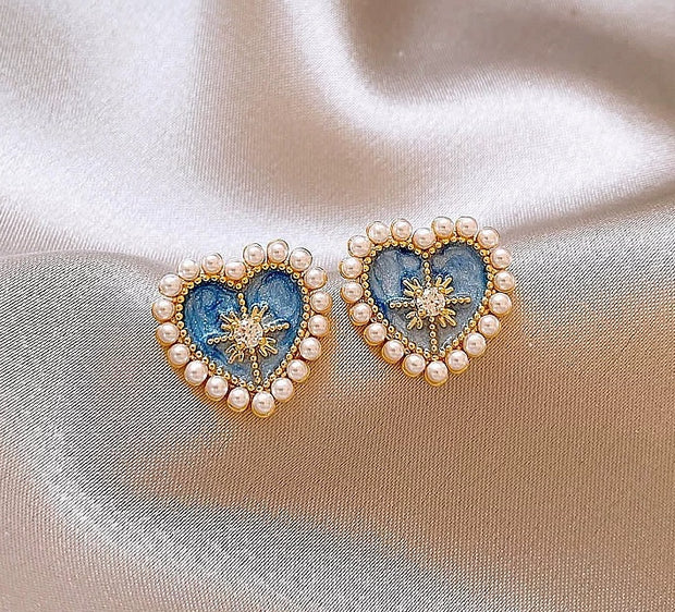 blue heart earrings