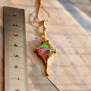old glaze cross heart peach antique vintage pendant necklace