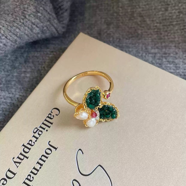 handmade baroque pearl adjustable ring